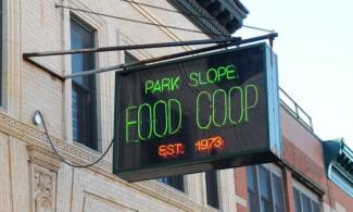 Neon sign for Park Slope Food Coop.