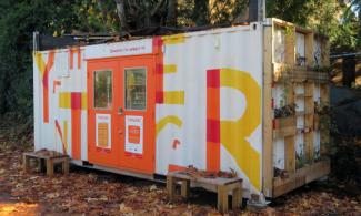 Shipping Container building housing the Thingery tool sharing library.