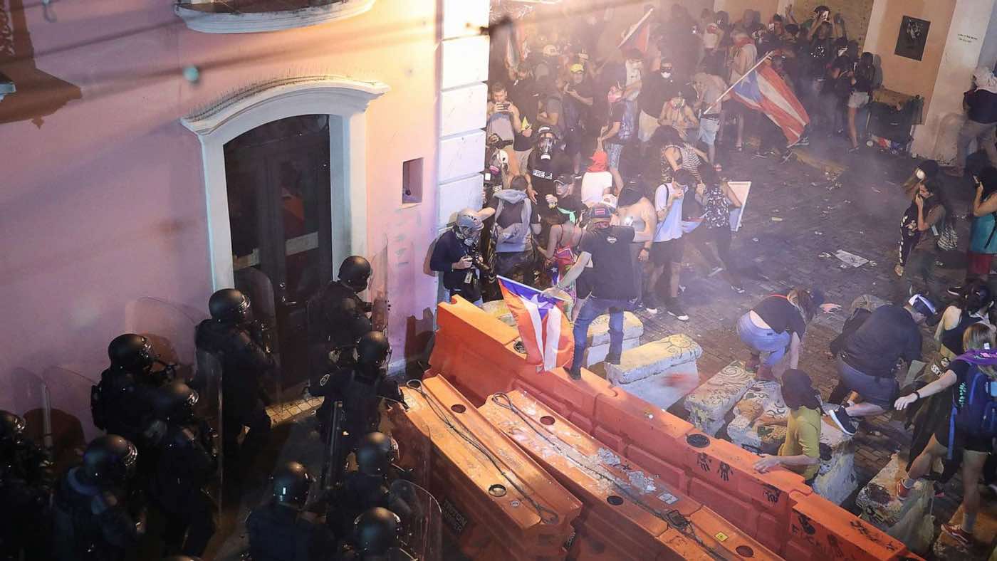 Clashes with police during the upheaval that toppled Governor Ricardo Rosselló in July 2019.
