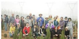 Gung Ho members tree planting in Huairou county, near Beijing, 2008.