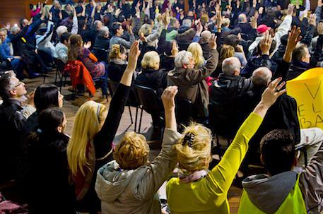A people’s assembly (plenum) in Sarajevo, Bosnia and Herzegovina. Demotix/Aurore Belot.