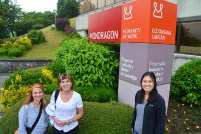 Beneficial State Foundation’s Executive Director Erin, Co-Founder Kat, and Impact Associate Crystal visiting the Mondragon Cooperative System in Mondragon, Spain.