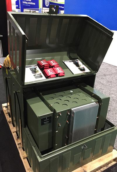 ERMCO displayed the TIGER Pad Transformer at the 2017 TechAdvantage expo. (Photo By: Michael W. Kahn)